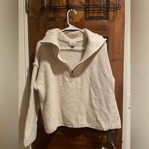 Universal Thread Cream Half Zip Sweater